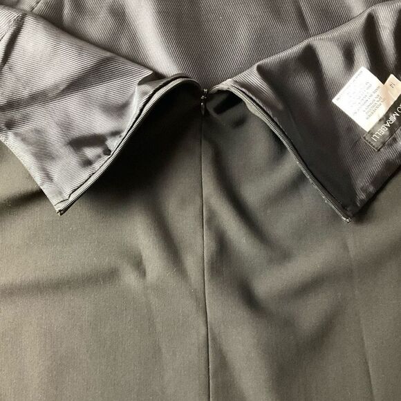 Franco Mirabelli Skirt Knee Length Black Lined 2 Back Slits Back Zipper Women 14 - Picture 10 of 12